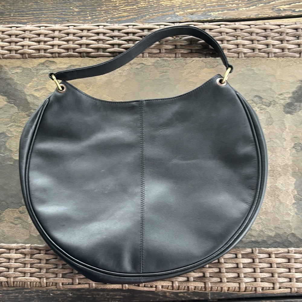 Trades of Hope Black Leather Purse with removable shoulder strap.